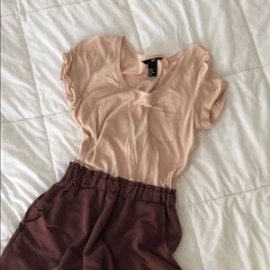 H&M blush and mauve dress